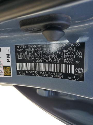 JTDS4MCE0N3511242 - 2022 TOYOTA COROLLA SE BLUE photo 13