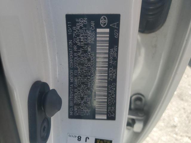 JTDKN3DUXB5333241 - 2011 TOYOTA PRIUS Ақ фото 12