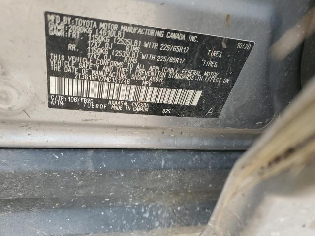 2T3G1RFV7MC151746 - 2021 TOYOTA RAV4 LE SILVER photo 14