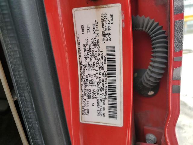 5TEGN92N14Z417940 - 2004 TOYOTA TACOMA DOUBLE CAB PRERUNNER RED photo 12