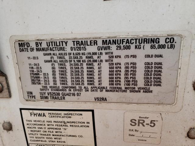 1UYVS2530GU421607 - 2016 UTILITY TRAILER Ağ foto 10