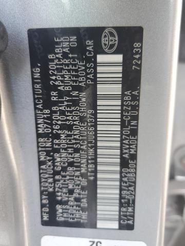 4T1B11HK1JU661379 - 2018 TOYOTA CAMRY L SILVER photo 13