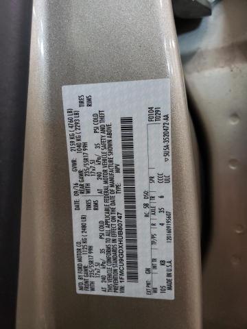 1FMCU9GDXHUB80747 - 2017 FORD ESCAPE SE TAN photo 13