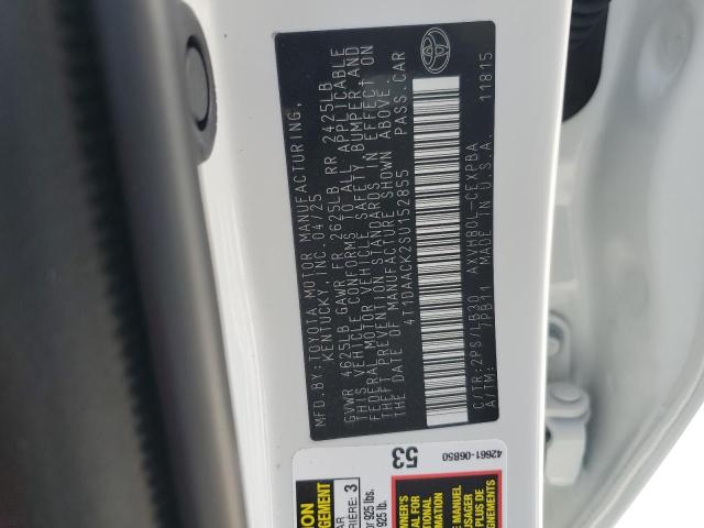 4T1DAACK2SU152855 - 2025 TOYOTA CAMRY XSE 白色 照片 12