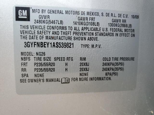 3GYFNBEY1AS539821 - 2010 CADILLAC SRX PERFORMANCE COLLECTION Күміс фото 13