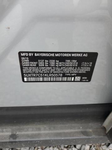 5UXTR7C51KLR50578 - 2019 BMW X3 SDRIVE30I GRAY photo 13