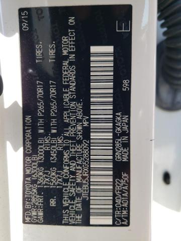 JTEBU5JRXG5288092 - 2016 TOYOTA 4RUNNER SR5/SR5 PREMIUM 白色 照片 12