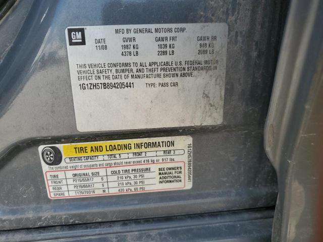 1G1ZH57B894205441 - 2009 CHEVROLET MALIBU 1LT 灰色 照片 12