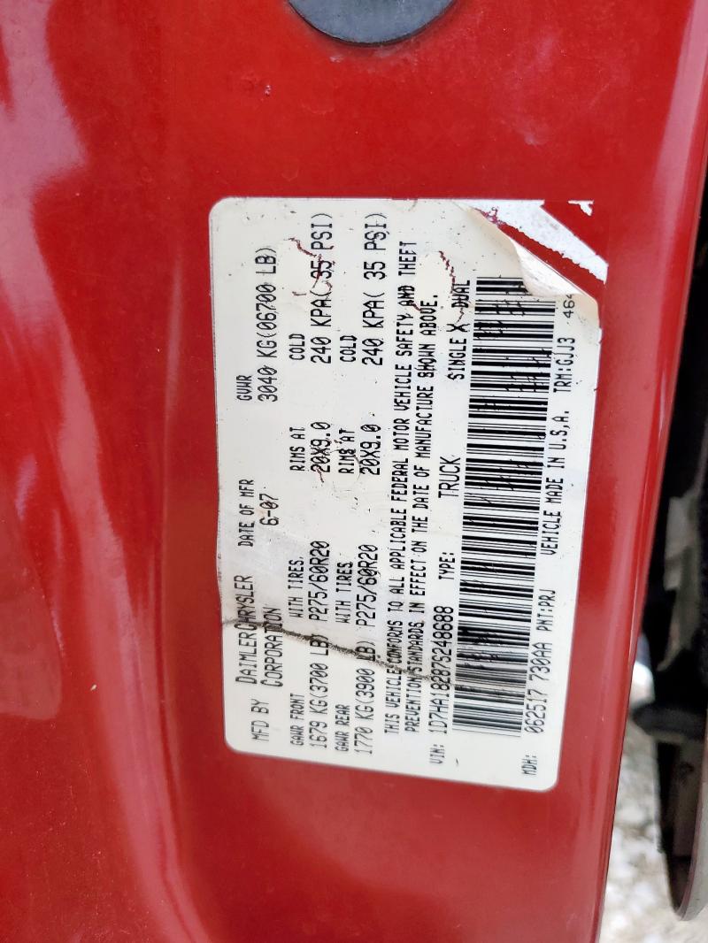 1D7HA18287S248688 - 2007 DODGE RAM 1500 ST RED photo 12