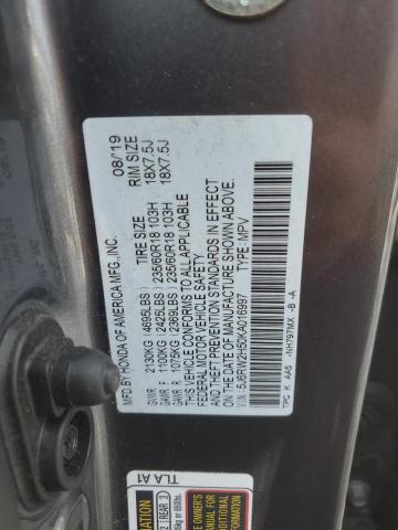 5J6RW2H50KA016997 - 2019 HONDA CR-V EX Сұр фото 13