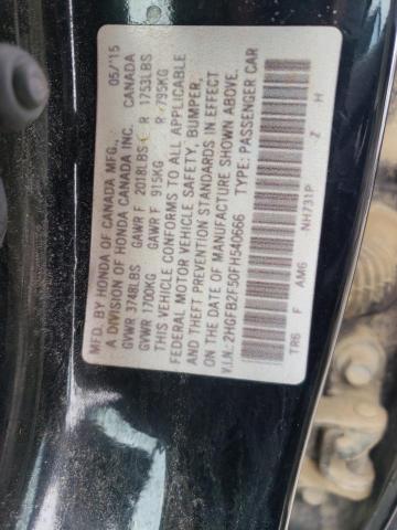 2HGFB2F50FH540666 - 2015 HONDA CIVIC LX BLACK photo 12