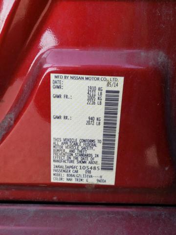 1N4AL3AP6FC105485 - 2015 NISSAN ALTIMA 2.5 RED photo 12