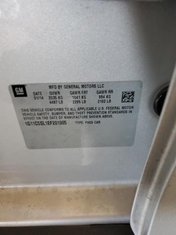 1G11C5SL1EF201905 - 2014 CHEVROLET MALIBU 1LT SILVER photo 12