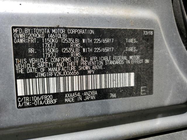 JTMG1RFV2KJ006656 - 2019 TOYOTA RAV4 LE Gümüş foto 14