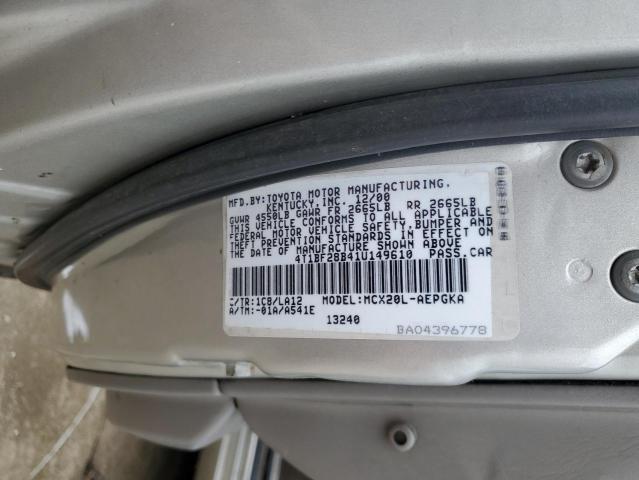 4T1BF28B41U149610 - 2001 TOYOTA AVALON XL SILVER photo 12