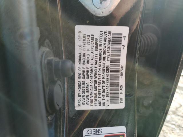 19XFA1F62BE013691 - 2011 HONDA CIVIC LX-S Schwarz Foto 13