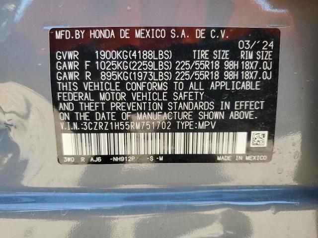 3CZRZ1H55RM751702 - 2024 HONDA HR-V SPORT 灰色 照片 13