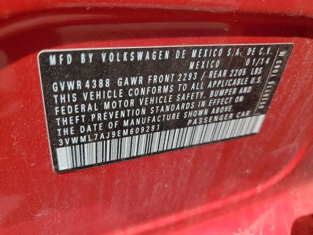 3VWML7AJ9EM609291 - 2014 VOLKSWAGEN JETTA TDI წითელი ფოტო 12