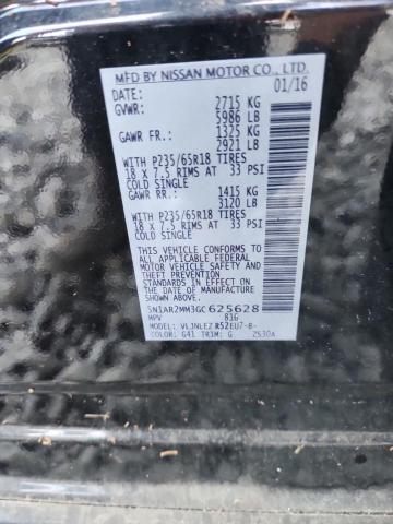 5N1AR2MM3GC625628 - 2016 NISSAN PATHFINDER S 黑色 照片 14