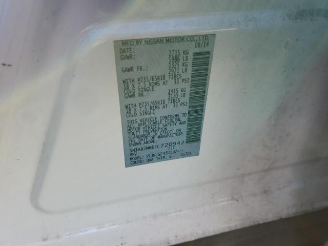 5N1AR2MM6EC720942 - 2014 NISSAN PATHFINDER S WHITE photo 10