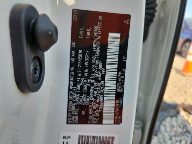 5TDBZRBH9LS024689 - 2020 TOYOTA HIGHLANDER L თეთრი ფოტო 13