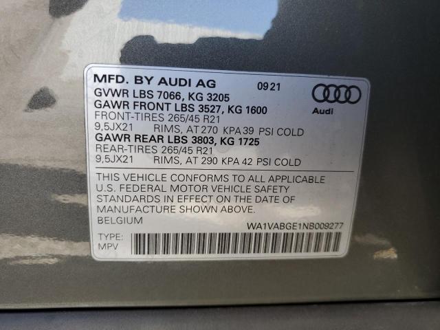 WA1VABGE1NB009277 - 2022 AUDI E-TRON CHRONOS GRAY photo 14