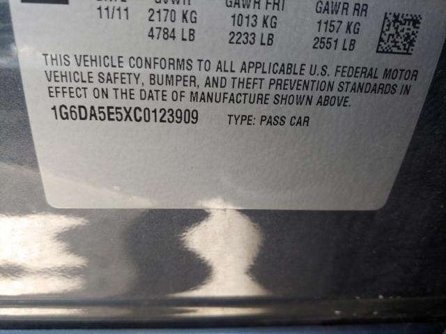 1G6DA5E5XC0123909 - 2012 CADILLAC CTS GRAY photo 10