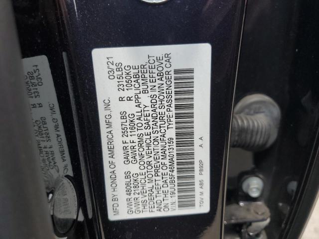 19UUB5F46MA013159 - 2021 ACURA TLX TECHNOLOGY BLACK photo 13