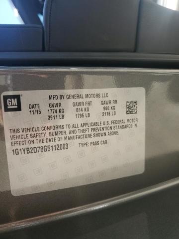 1G1YB2D78G5112003 - 2016 CHEVROLET CORVETTE STINGRAY 1LT GRAY photo 12