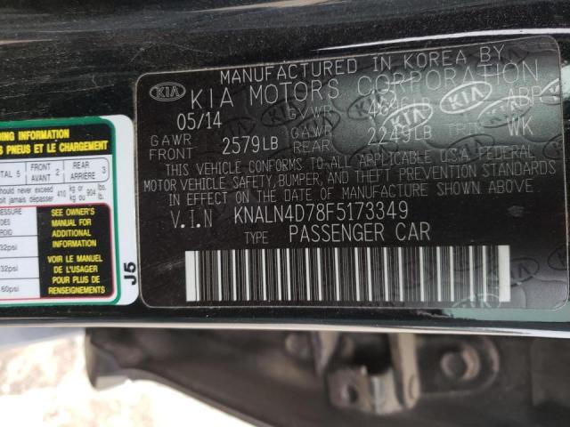 KNALN4D78F5173349 - 2015 KIA CADENZA PREMIUM BLACK photo 10