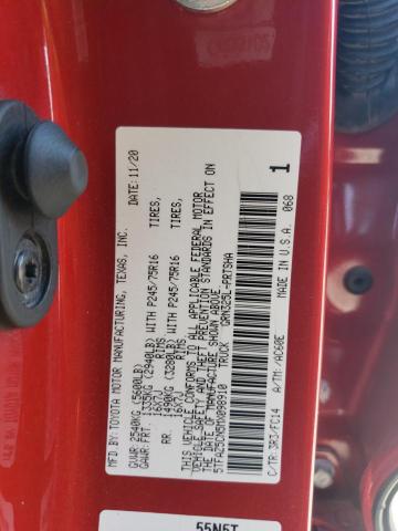 5TFAZ5CN5MX098910 - 2021 TOYOTA TACOMA DOUBLE CAB RED photo 12