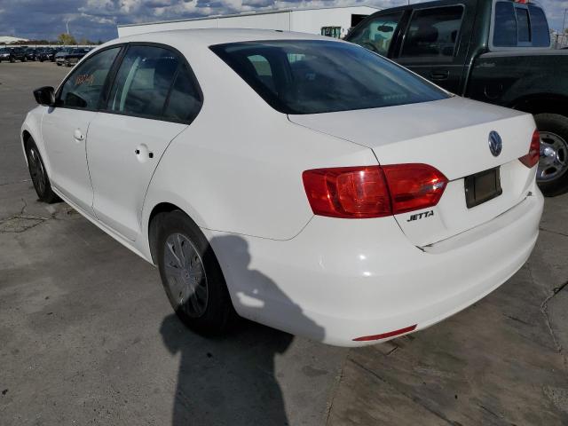 3VW2K7AJ8EM382234 - 2014 VOLKSWAGEN JETTA BASE WHITE photo 3