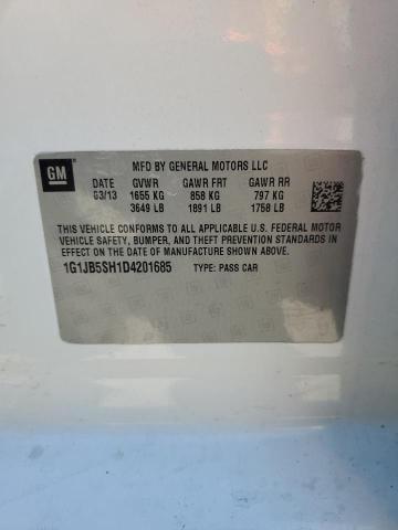 1G1JB5SH1D4201685 - 2013 CHEVROLET SONIC LS 白色 照片 13