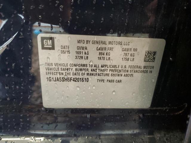 1G1JA5SH6F4201610 - 2015 CHEVROLET SONIC LS 黑色 照片 12