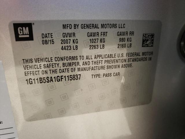 1G11B5SA1GF115837 - 2016 CHEVROLET MALIBU LIM LS SILVER photo 12