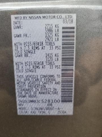 5N1DL0MMXJC528100 - 2018 INFINITI QX60 GRAY photo 14