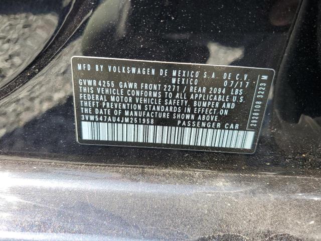 3VW547AU4JM251958 - 2018 VOLKSWAGEN GTI S BLACK photo 12