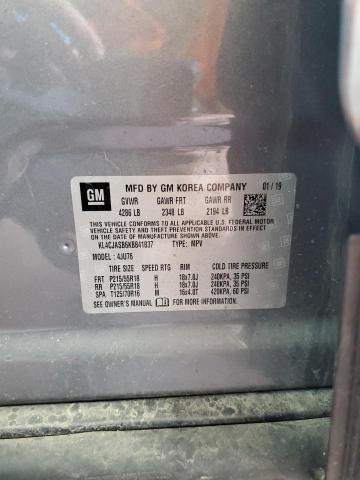 KL4CJASB6KB841837 - 2019 BUICK ENCORE PREFERRED ნაცრისფერი ფოტო 13