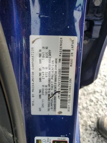 JM1BL1L7XC1534085 - 2012 MAZDA 3 I BLUE photo 12