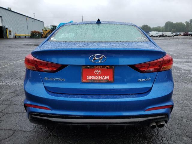 KMHD04LB2JU482921 - 2018 HYUNDAI ELANTRA SPORT BLUE photo 6