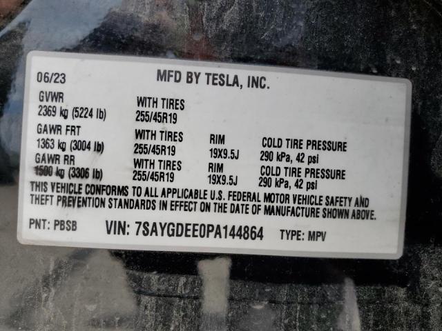 7SAYGDEE0PA144864 - 2023 TESLA MODEL Y 黑色 照片 12