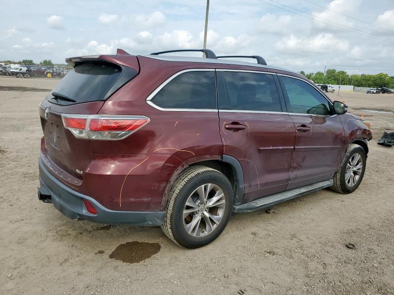 5TDKKRFH2FS116052 - 2015 TOYOTA HIGHLANDER XLE BURGUNDY photo 3