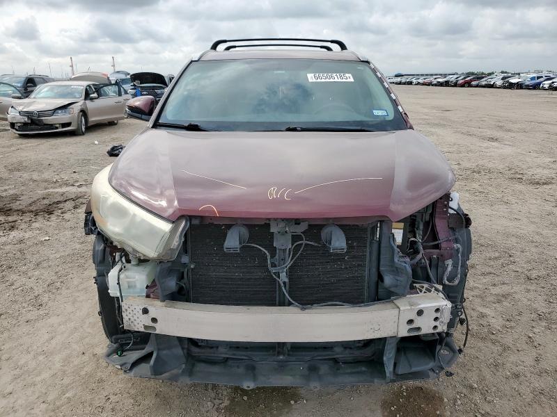 5TDKKRFH2FS116052 - 2015 TOYOTA HIGHLANDER XLE BURGUNDY photo 5