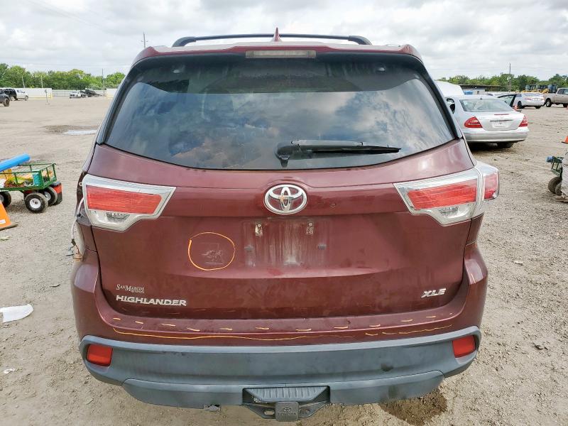 5TDKKRFH2FS116052 - 2015 TOYOTA HIGHLANDER XLE BURGUNDY photo 6