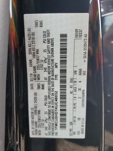 1FMCU0HD1KUC48032 - 2019 FORD ESCAPE SEL 黑色 照片 12