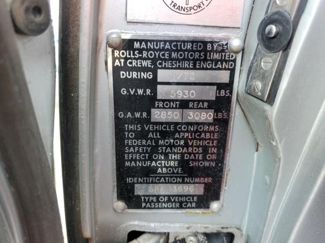 SRA13696 - 1972 ROLLS-ROYCE SIL SHADOW SILVER photo 12