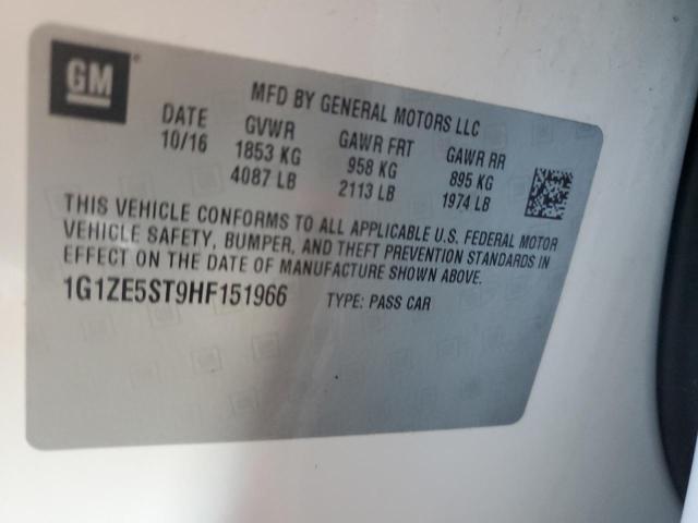 1G1ZE5ST9HF151966 - 2017 CHEVROLET MALIBU LT WHITE photo 12