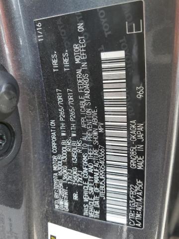 JTEBU5JR9G5403667 - 2016 TOYOTA 4RUNNER SR5/SR5 PREMIUM 灰色 照片 13