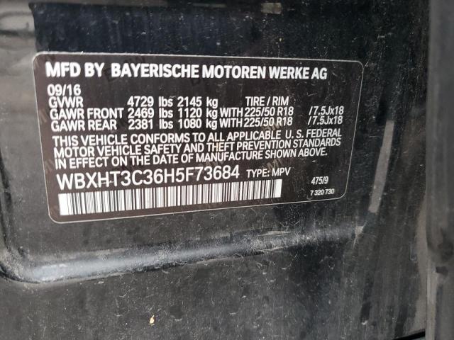 WBXHT3C36H5F73684 - 2017 BMW X1 XDRIVE28I BLACK photo 13