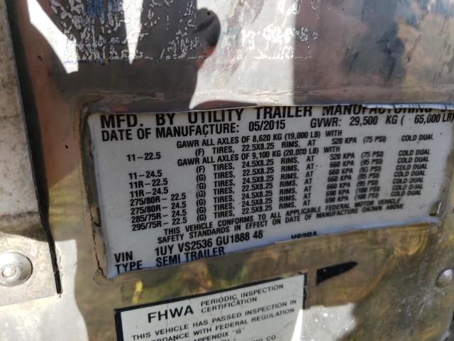 1UYVS2536GU188848 - 2016 UTILITY TRAILER أبيض صورة 10